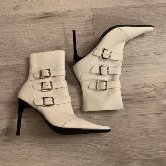 Y2K Bakers Helena White Heel Boots Sz 7 - Picture 2 of 4